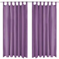 Mikro-satiiniverhot silmukoilla 2 kpl 140x175 cm violetti