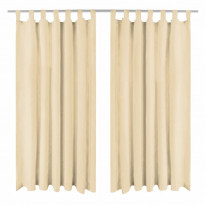 Mikro-satiiniverhot silmukoilla 2 kpl 140x225 cm beige