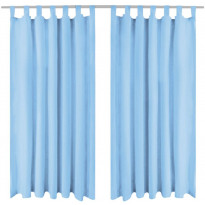 Mikro-satiiniverhot silmukoilla 2 kpl 140x225 cm turkoosi
