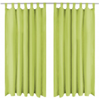 Mikro-satiiniverhot silmukoilla 2 kpl 140x225 cm vihreä
