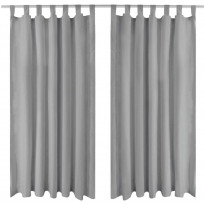 Mikro-satiiniverhot silmukoilla 2 kpl 140x245 cm harmaa