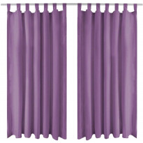 Mikro-satiiniverhot silmukoilla 2 kpl 140x245 cm violetti