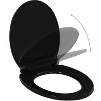 WC-istuimen kansi soft-close musta ovaali pikakiinnityksellä asennusreikiin Ø13-20 mm