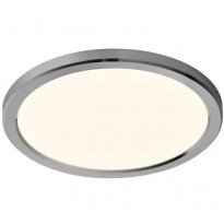 LED-plafondi Nordlux Oja, Ø294mm, IP54, 3000/4000K, kromi