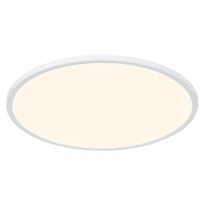 LED-plafondi Nordlux Oja, Ø424mm, 3000/4000K, valkoinen