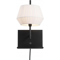 Seinävalaisin Nordlux Dicte, USB-latausportilla, valkoinen