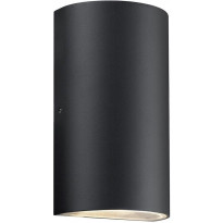 LED-ulkoseinävalaisin Nordlux Rold, ylös/alas, pyöristetty, musta