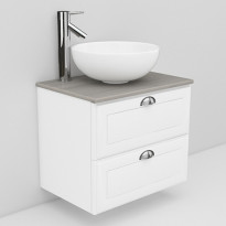 Allaskaappi ja Coast-allas Noro Flexline 13.3, 600mm, marmoritaso, valkoinen kehysovi