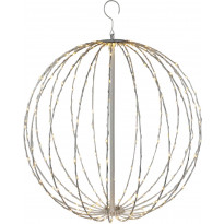 Metallipallo Nordic Winter, valkoinen, LED-valoilla, 320 lediä, ø50cm, 230V