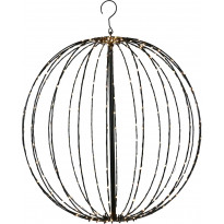 Metallipallo Nordic Winter, musta, LED-valoilla, 320 lediä, ø50cm, 230V