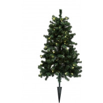 Tekojoulukuusi Nordic Winter Aske, 120cm, PVC, LED-valoilla, ulkokäyttöön, maakiila