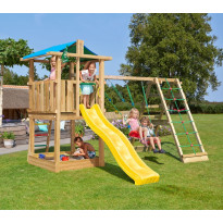 Leikkikeskus Jungle Gym Hut ja Climb Module X&#039;tra, sis. liukumäen