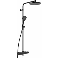 Sadesuihkusetti Oras Optima Style 7192N-33, vettä säästävä, termostaattihanalla, matta musta