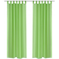 Omenanvihreät sheer verhot 140 x 225 cm 2 kpl