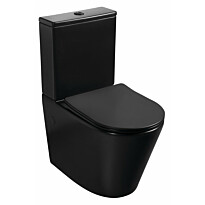 WC-istuin Interia Pako Rimless soft-close -kannella kaksoishuuhtelu, mattamusta