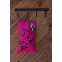 Saunatyyny Pikkupuoti Porot Pellava, 20x37cm, fuksia