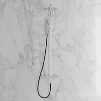 Sadesuihkusetti Scandtap Pleasure 3 Classic, termostaattihanalla, suihkupää ⌀250mm, juoksuputkella, kiiltävä teräs