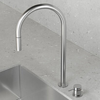 Keittiöhana Scandtap Steel Harmonized K2P Original, ulosvedettävä juoksuputki, ruostumaton teräs