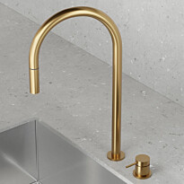 Keittiöhana Scandtap Steel Harmonized K2P Sand, ulosvedettävä juoksuputki, messinki