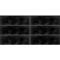 Kuviolaatta Pukkila Soho Black, kiiltävä, struktuuri, 297x97mm