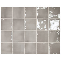 Seinälaatta Pukkila Manacor Mercury Grey, kiiltävä, strukturoitu, 10x10cm