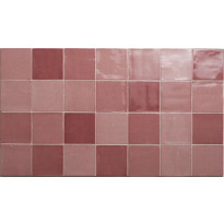 Seinälaatta Pukkila New Zellige Blush, kiiltävä, strukturoitu, 130x130mm