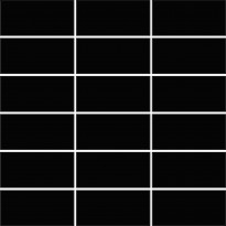 Mosaiikkilaatta Pukkila Miniworx Black, himmeä, sileä, 100x50mm