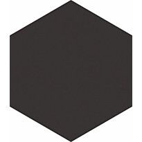 Lattialaatta Pukkila Modernizm Nero, 6-kulmainen, 19.8x17.1cm, sileä, himmeä, musta