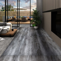 PVC-lattialankut 4,46m² 3mm itseliimautuva kiiltävä harmaa