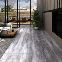 PVC-lattialankut 5,02m² 2mm itseliimautuva matta puu harmaa