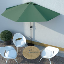 Parvekkeen puoliaurinkovarjo alumiinitanko 300x150 cm vihreä