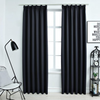 Pimennysverhot koukuilla 2 kpl antrasiitti 140x175cm