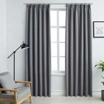 Pimennysverhot koukuilla 2 kpl harmaa 140x175cm
