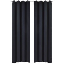 Pimennysverhot purjerenkailla 2 kpl 135x175 cm musta