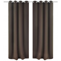 Pimennysverhot purjerenkailla 2 kpl 135x175 cm ruskea
