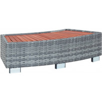 Porealtaan porras harmaa polyrottinki 92x45x25 cm