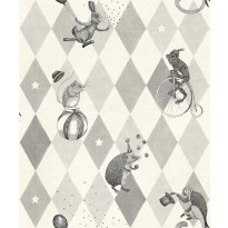 Tapetti Rebel Walls Circus Corner Graphite