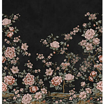 Kuvatapetti Rebel Walls Floral Chinoiserie musta, mittatilaus, non-woven