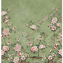 Kuvatapetti Rebel Walls Floral Chinoiserie vihreä, mittatilaus, non-woven