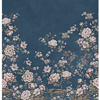 Kuvatapetti Rebel Walls Floral Chinoiserie tummansininen, mittatilaus, non-woven