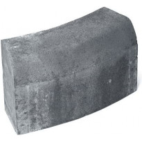 Upotettava reunakivi Rudus H14, kaarre R1000 kupera, 523x170x300mm, sileä, harmaa