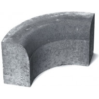 Upotettava reunakivi Rudus H11, kulma R250 kovera, 493x170x300mm, sileä, harmaa