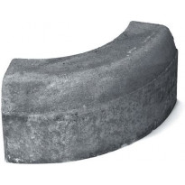 Upotettava reunakivi Rudus H8, kaarre R500 kupera, 780x170x300mm, sileä, harmaa