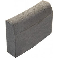 Upotettava reunakivi Rudus J6, kaarre R2000 kupera, 500x170x300mm, sileä, harmaa