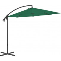 Riippuva aurinkovarjo teräspylväällä 300 cm vihreä