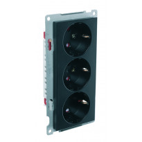 Pistorasia ELKO Plus, 3-osainen/16A/250V/IP20 UKR, musta