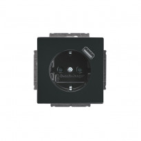 Pistorasia ABB Impressivo - 1S/16A/IP21 UKJ 0X USB antrasiitti