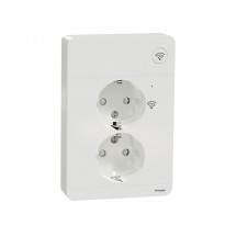 Älypistorasia Schneider Electric Wiser Exxact, 2-osainen, UPJ Zigbee, valkoinen 