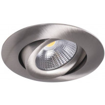 LED-alasvalo Airam Compact, Ø90x40mm, IP44, 7W/840, himmennettävä, suunnattava, satiini nikkeli