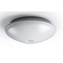 LED-tunnistinvalaisin Ensto AVR254, 11W/840, PIR, Ø254x95mm, IP54, vaaleanharmaa